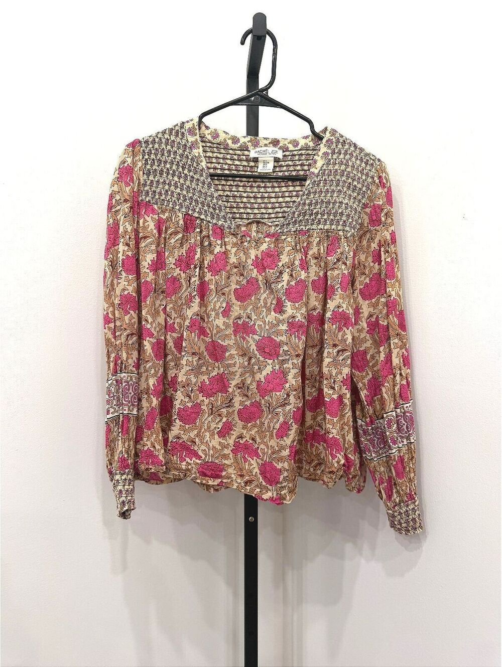 Rachel Zoe Long Sleeve Floral Print Blouse, Size Large